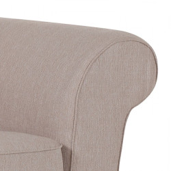 detal - Beżowa sofa 2 osobowa rozkładana z pojemnikiem na pościel ESTELLA