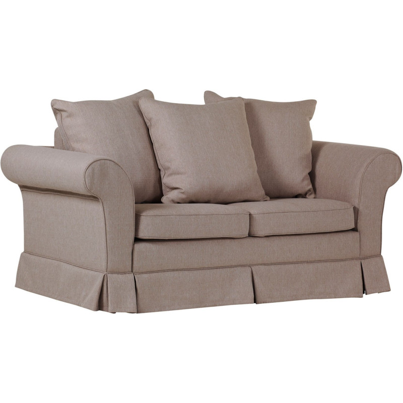 Beżowa sofa dwuosobowa rozkładana - ESTELLA 120 cappuccino