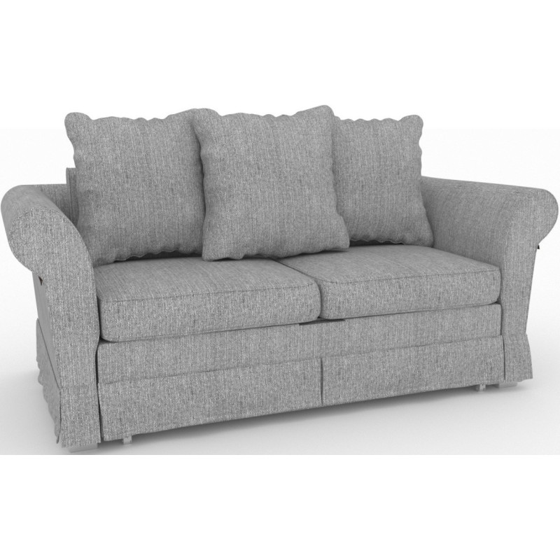 Szara sofa dwuosobowa rozkładana Estella 140x195