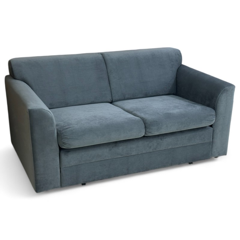 Ciemnoszara sofa dwuosobowa rozkładana Napoleon - Welurowa tkanina Itaka 27 | SofaMarket.pl