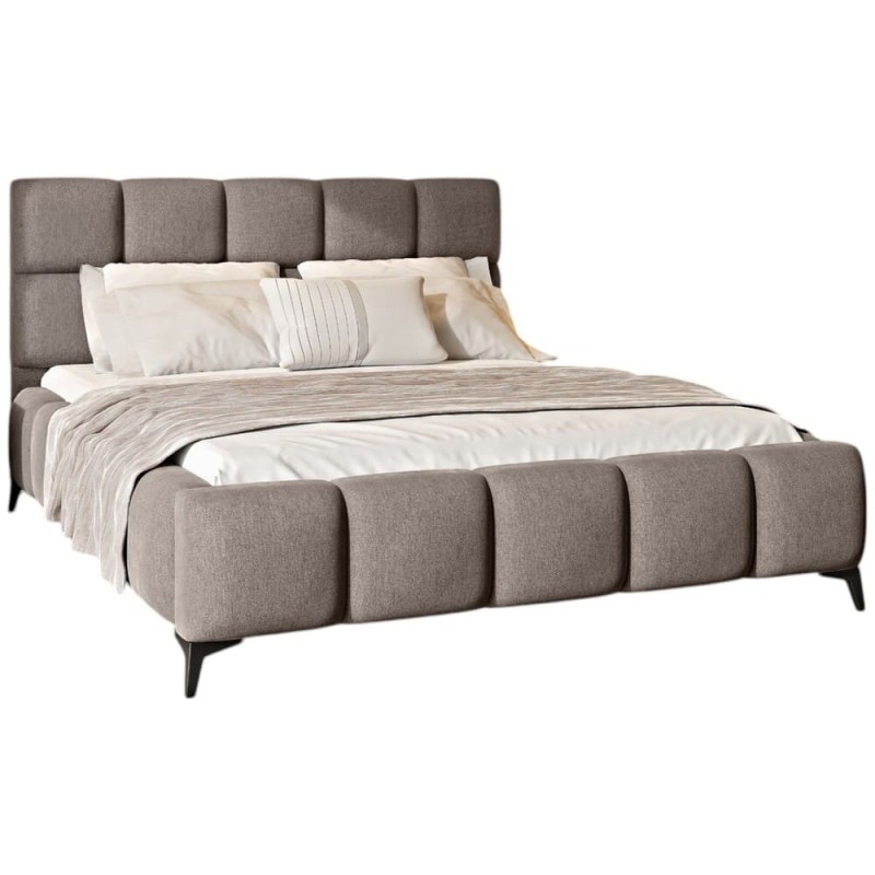 Łóżko MIST 180x200 - Eleganckie Beżowe Łóżko Tapicerowane z Pojemnikiem | SofaMarket.pl