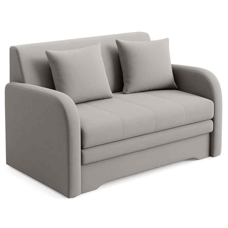 ARIO szara sofa rozkładana 2-osobowa welur, funkcja spania, schowek