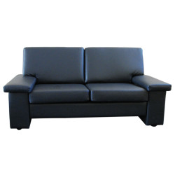 Czarna sofa dwuosobowa ELEANOR ekoskóra - 1