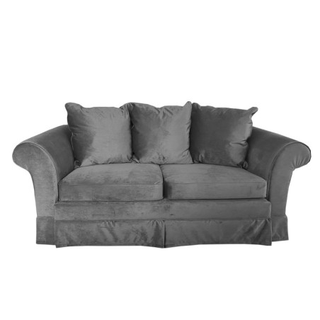SZARA WELUROWA sofa dwuosobowa ESTELLA 140 w tkaninie MONOLITH 92 - 1 SZARA WELUROWA sofa dwuosobowa ESTELLA 140 w tkaninie MONOLITH 92 - 1