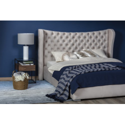 LANCASTER - łóżko sypialniane w stylu Glamour, Chesterfield