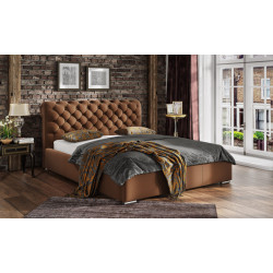 MANCHESTER - tapicerowane łóżko małżeńskie w stylu Glamour, Chesterfield