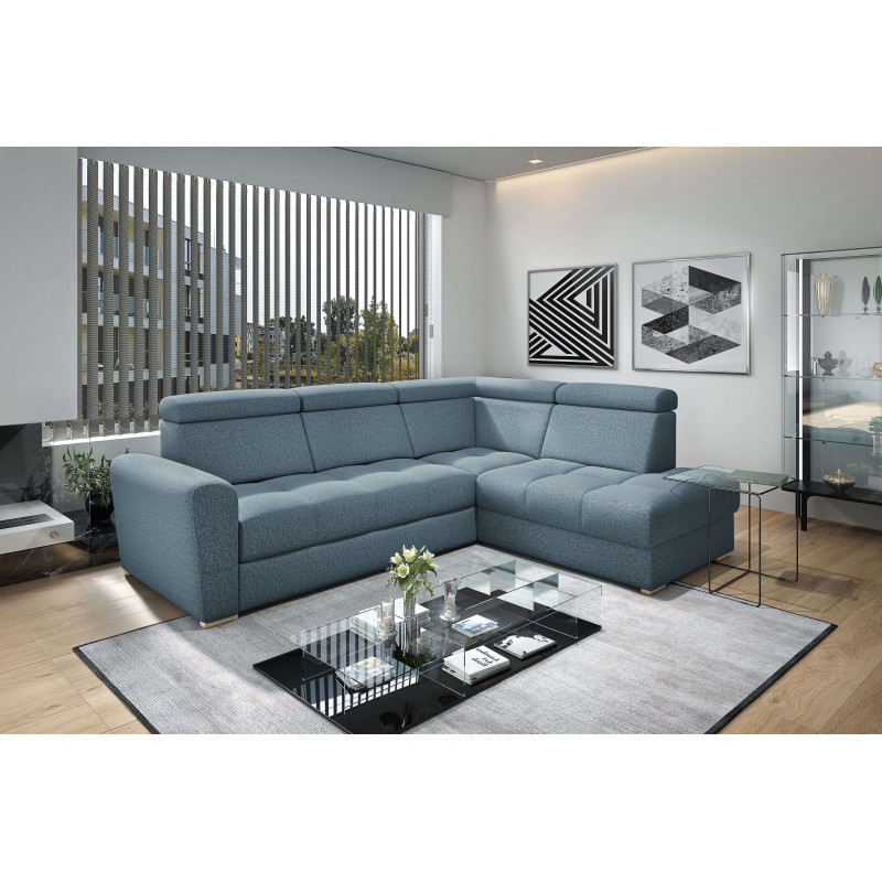 RIVA - narożnik z funkcją spania i zagłówkami 275x210