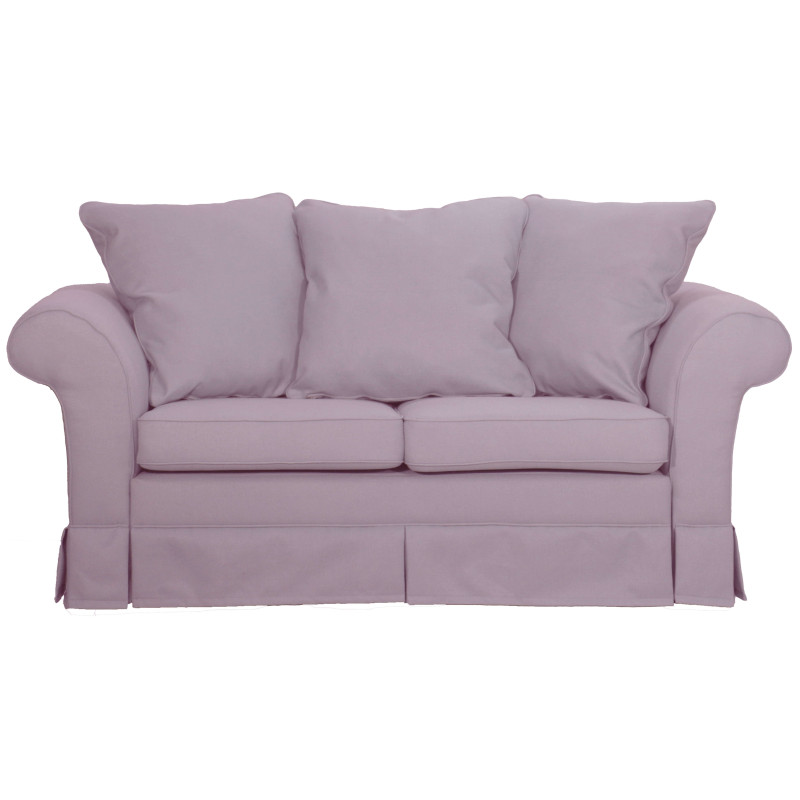 Różowa sofa dwuosobowa Estella tkanina Delicato 11 (lawendowy róż, jasny róż, pastelowy róż)