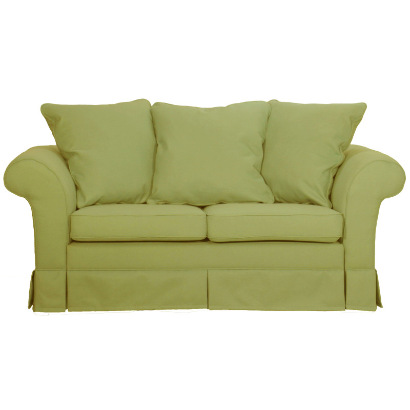 Limonkowa mała sofa rozkładana Estella tkanina Delicato 15 (jasnozielony, cytrynowy)