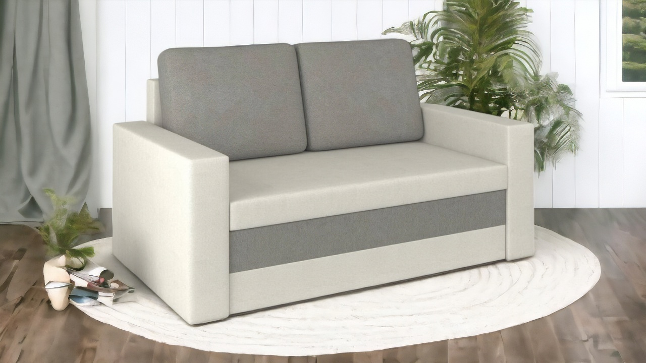 WAVE - szaro-biała sofa dwuosobowa rozkładana: idealny wybór do nowoczesnego wnętrza