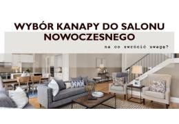 Wybór kanapy do salonu nowoczesnego - na co zwrócić uwagę?